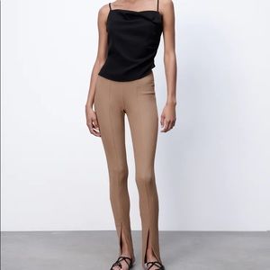 ZARA Slit Ribbed Leggings